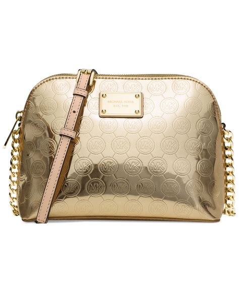 michael kors large dome crossbody gold|michael kors large saffiano crossbody.